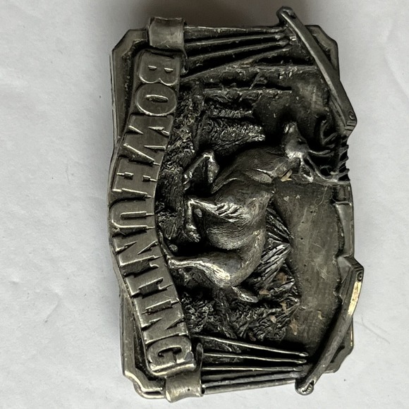 BERGAMOT Siskiyou BOWHUNTING hunting DEER 1983 Vintage‎ belt buckle USA - Picture 2 of 12